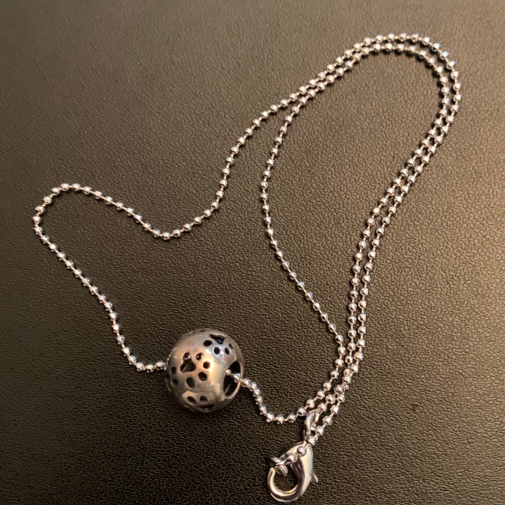 Sterling Silver Paw Dog Cat Animal Charm Necklace